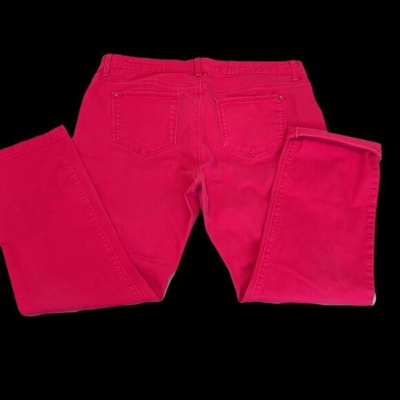 Gloria Vanderbilt Sadie size 14P slim dark pink cropped jeans cuffed or not EUC - Picture 4 of 13